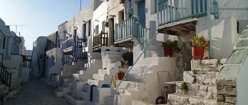Whitewashed lanes and steps on Folegandros