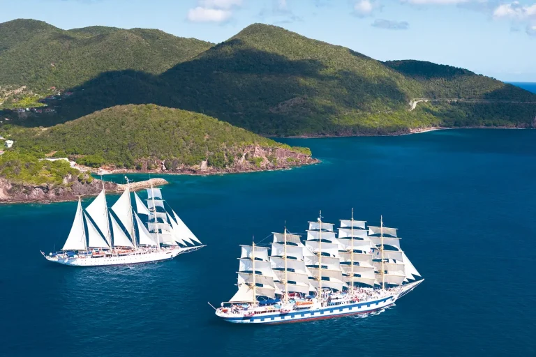 Royal Clipper and Star Flyer under sail in the Caribbean