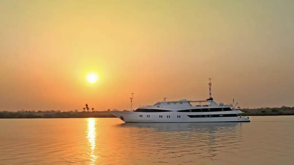 Harmony V Yacht at Sunset