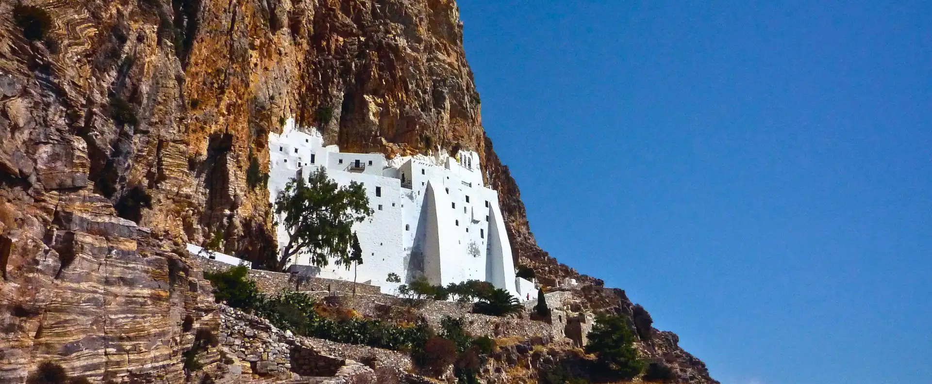 Monastery of Hozoviotissa built into the cliffs of Amorgos, a must-see on small ship cruises