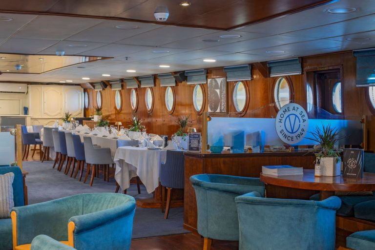 Dining room and lounge on M/S Galileo