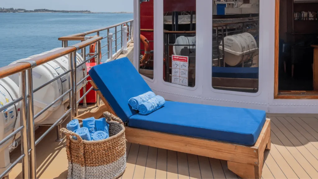 Lounger on the deck of M/Y Callisto