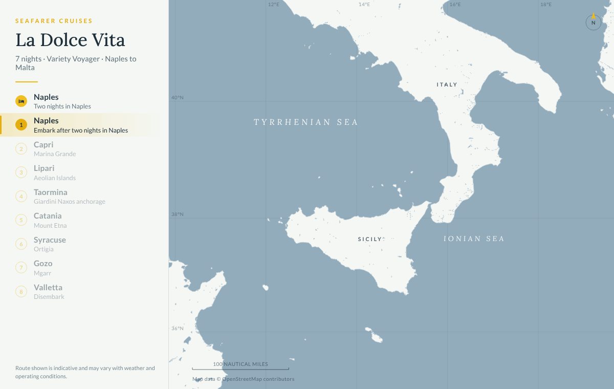 La Dolce Vita Cruise Map
