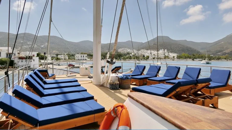 Sun loungers on the deck of M/S Panorama